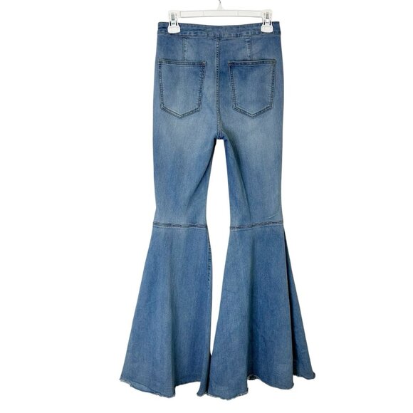 Free People Float On Flare Jeans Women’s Size 27 High Rise Bell Bottoms Hippie - Picture 2 of 7